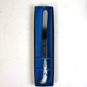 Sheffield House of Prill HPR9 Aqua Gold Scrolls 12" Bread/Cake Knife Server